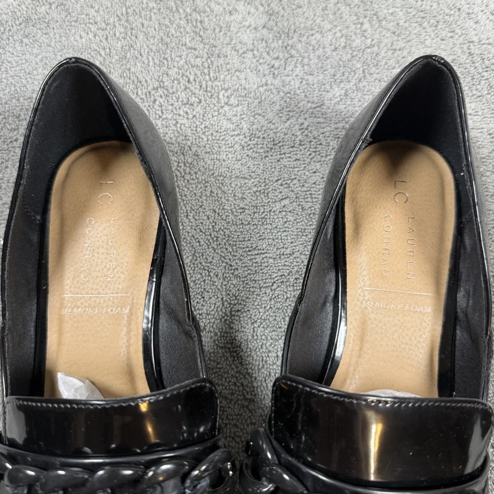 LC‎ Lauren Conrad Women's Memory Foam DEMII Loafers Black M 6.5 9 9.5 New